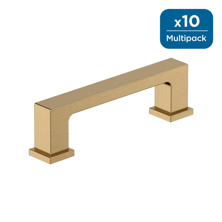 Champagne Bronze 3-inch Modern Bar Cabinet Pulls with Mounting Hardware