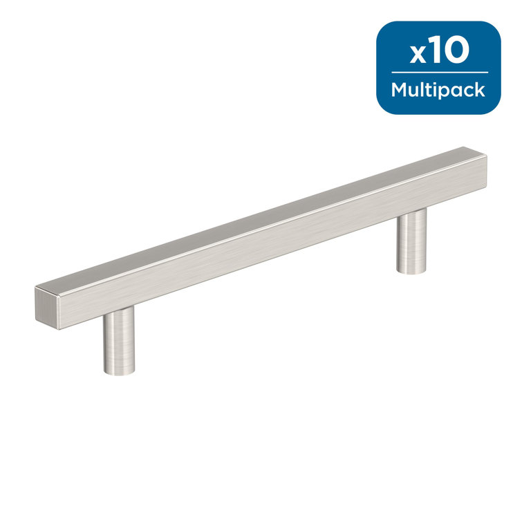 7.38 inch Brushed Nickel Modern Bar Pull with Mounting Hardware
