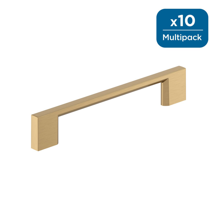Champagne Bronze Modern Cabinet Pulls with Mounting Hardware, 10 Pack