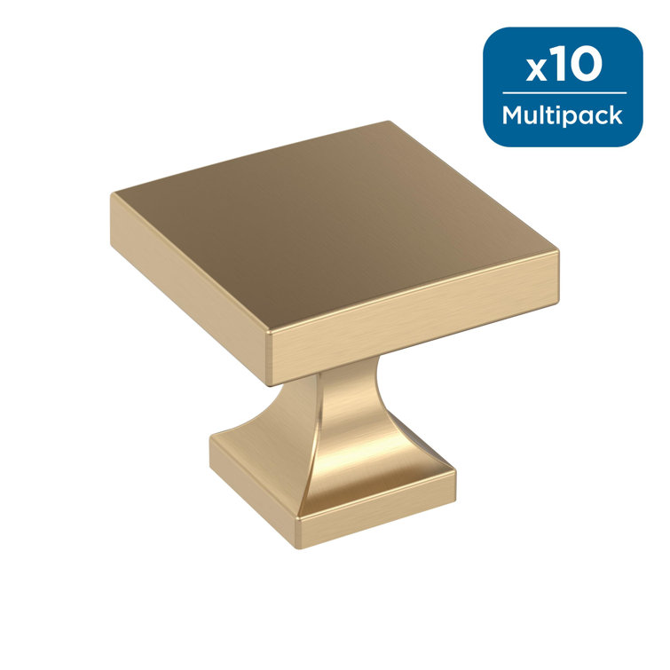 Champagne Bronze Brushed Square Cabinet Knob with Mounting Hardware