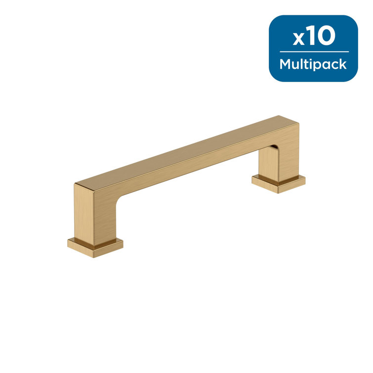 Champagne Bronze Modern Bar Cabinet Pulls with Mounting Hardware