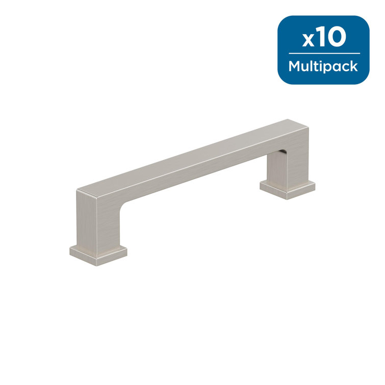 Satin Nickel 3-3/4 inch Modern Cabinet Pulls with Mounting Hardware