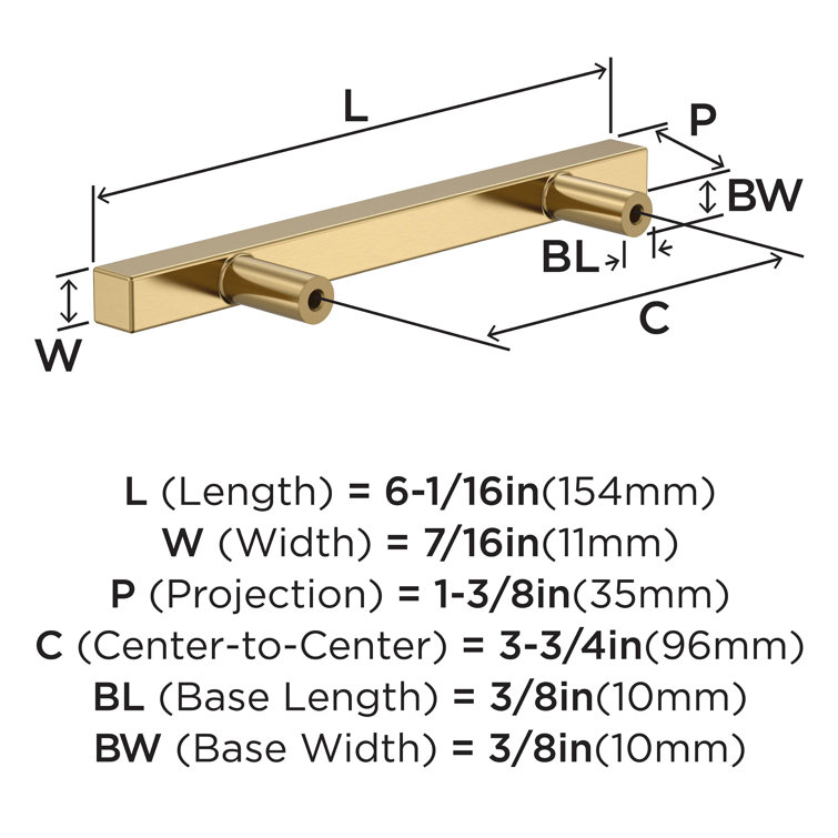 Champagne Bronze Brushed Modern Bar Pulls with Mounting Hardware