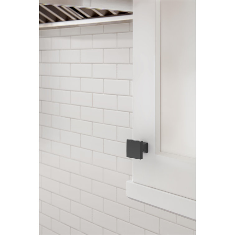 Matte Black Square Cabinet Knob with Mounting Hardware, 10-Pack