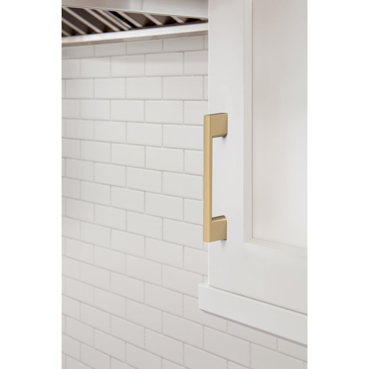 Champagne Bronze Modern Bar Cabinet Pulls with Mounting Hardware