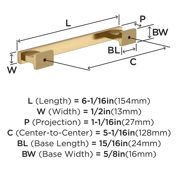 Champagne Bronze 5-1/16" Center-to-Center Cabinet Pulls, 10-Pack