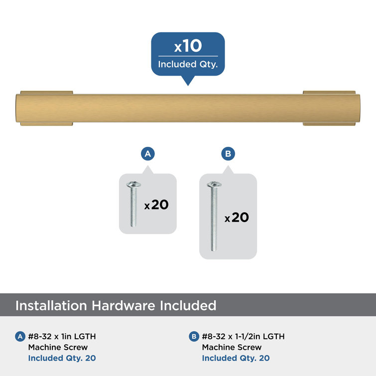 Champagne Bronze 5-1/16" Center-to-Center Cabinet Pulls, 10-Pack