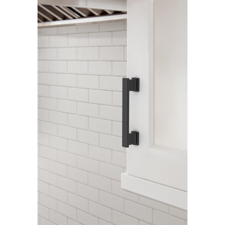 Matte Black Modern Cabinet Pull with Mounting Hardware