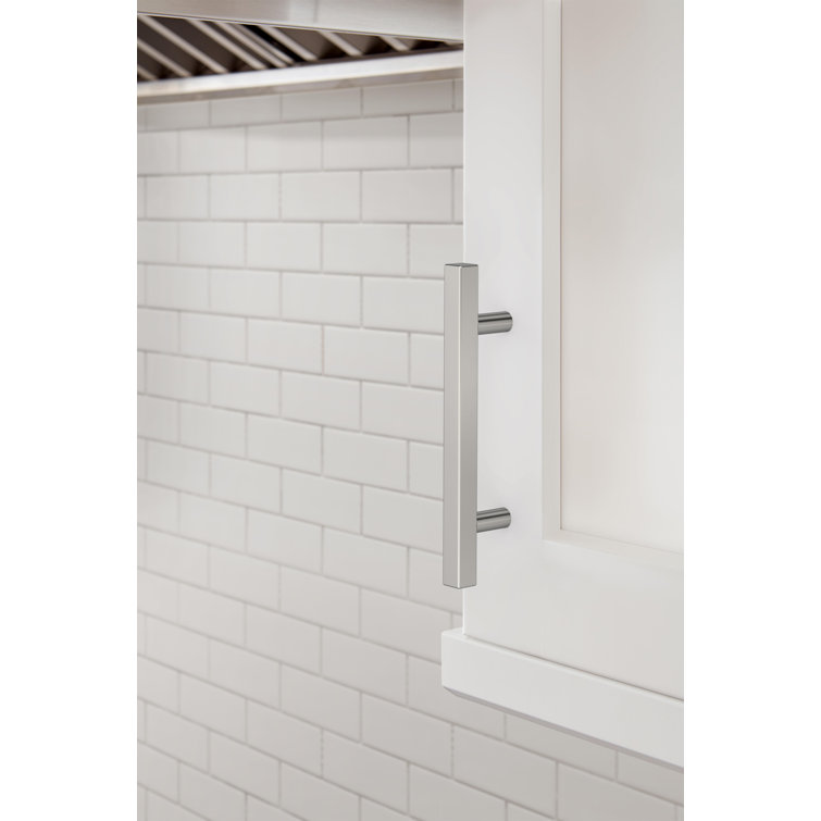 Polished Chrome Square Bar Cabinet Pulls, 10 Pack