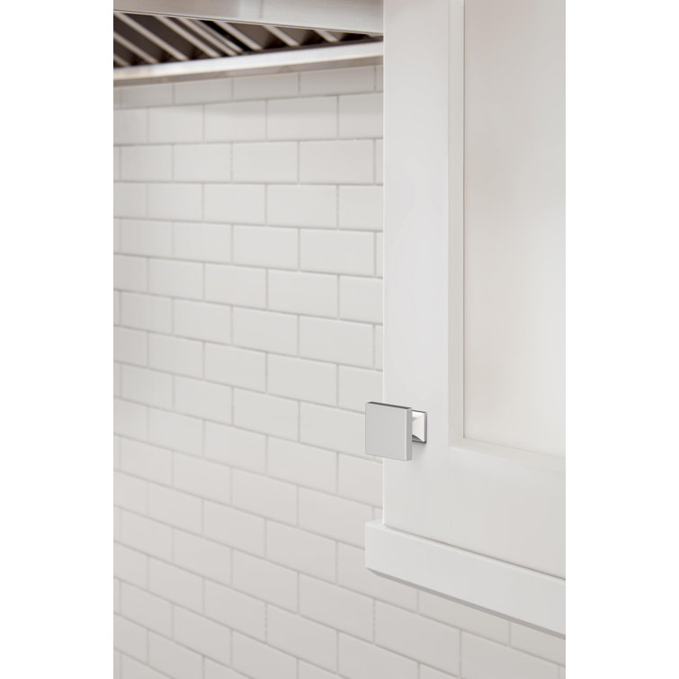 Polished Chrome Square Cabinet Knob with Mounting Hardware