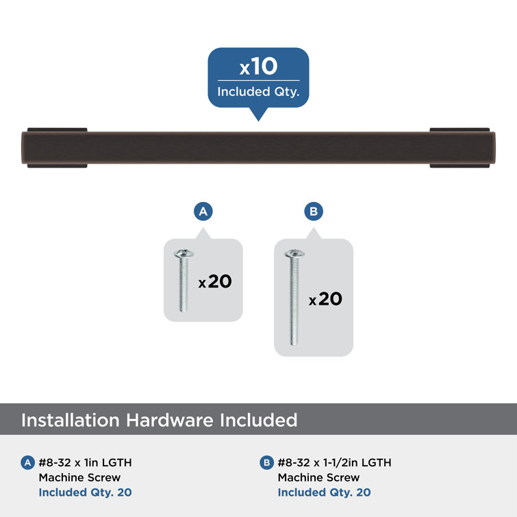 Oil Rubbed Bronze Modern Cabinet Pull Bar with Mounting Hardware