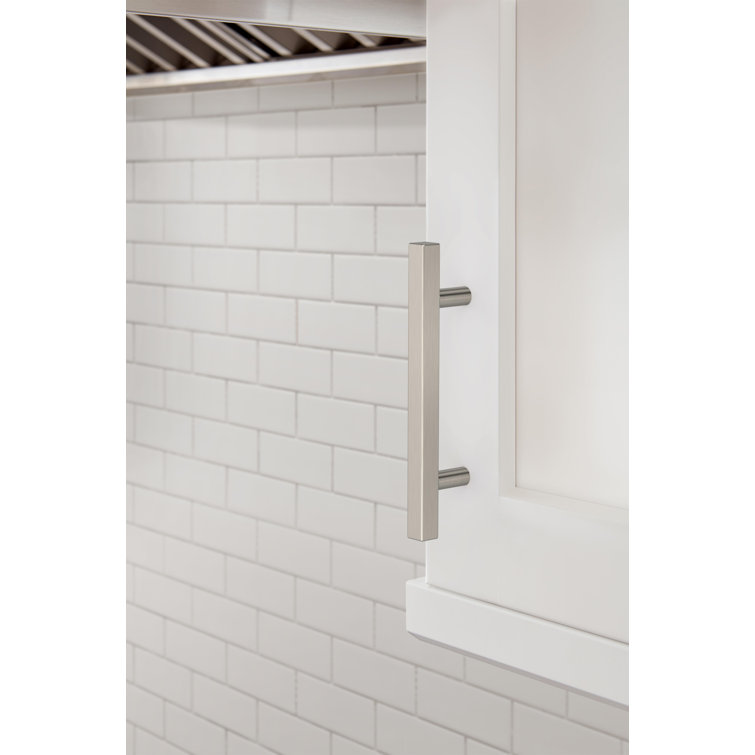 Brushed Nickel Modern Square Bar Pulls with Mounting Hardware, 10 Pack