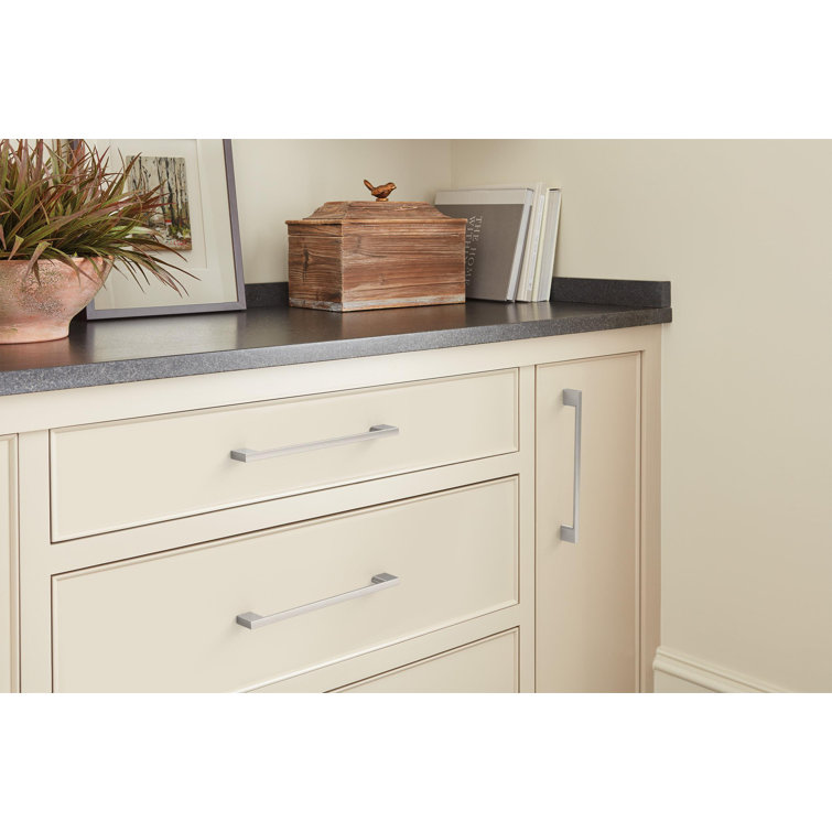 8.63" Brushed Nickel Modern Cabinet Pull with Mounting Hardware