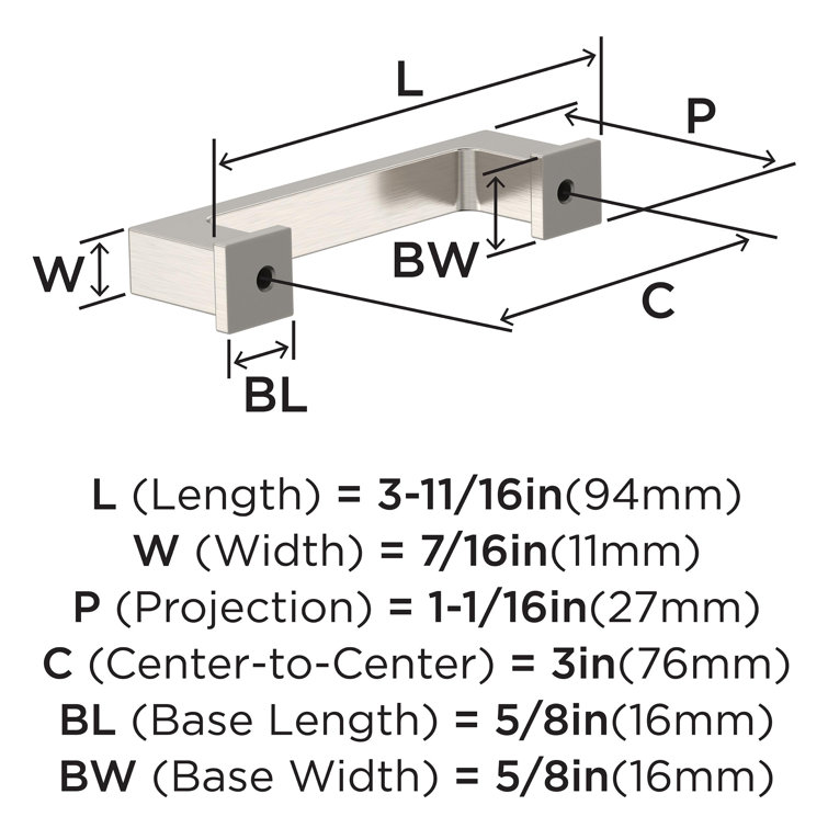 Satin Nickel Brushed Modern Cabinet Pulls with Mounting Hardware