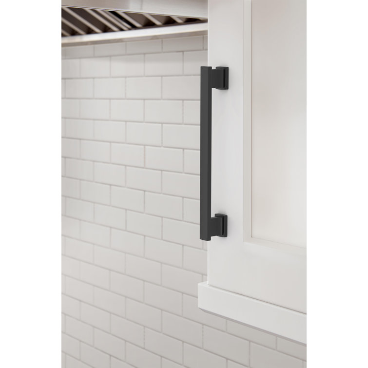 Matte Black Modern Cabinet Pull with Mounting Hardware