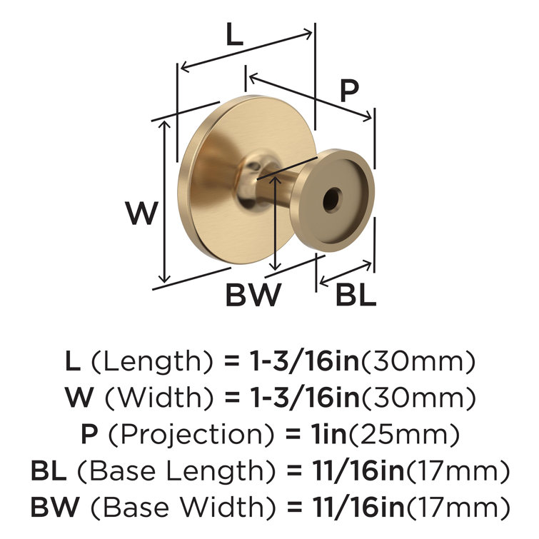 Champagne Bronze Round Cabinet Knob with Mounting Hardware, 10 Pack