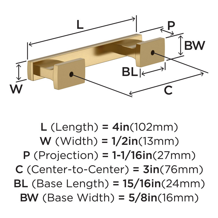 Champagne Bronze Modern Cabinet Pull with Mounting Hardware