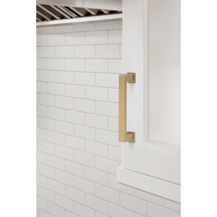 Champagne Bronze Modern Bar Cabinet Pulls with Mounting Hardware