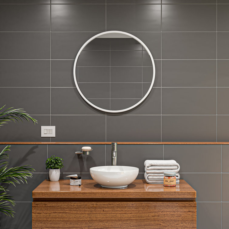 White Ceramic 15'' Round Vessel Bathroom Sink