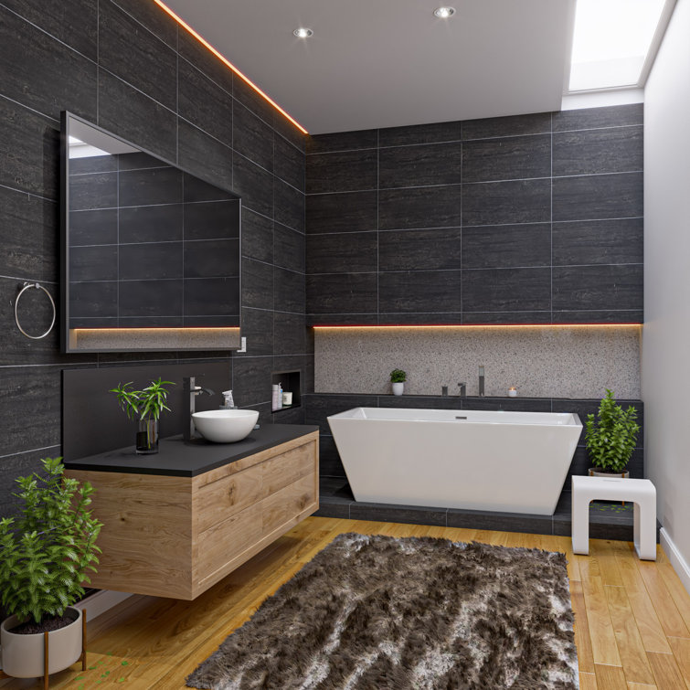 67'' White Freestanding Acrylic Soaking Bathtub