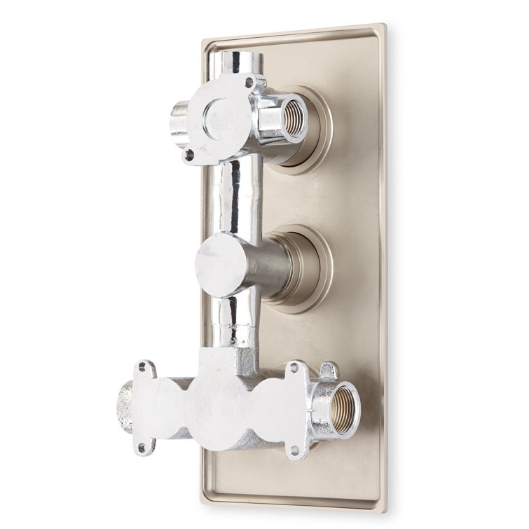 Brushed Nickel Multi-Head Rain Shower System with Handheld
