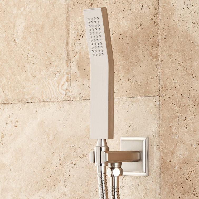 Brushed Nickel Multi-Head Rain Shower System with Handheld