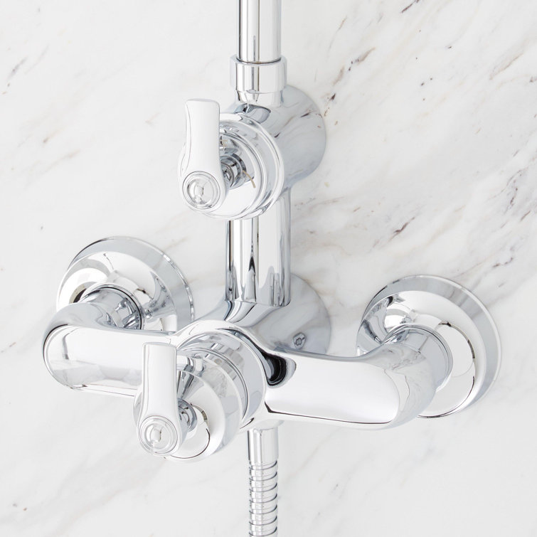 Chrome Adjustable Rain Shower System with Handheld