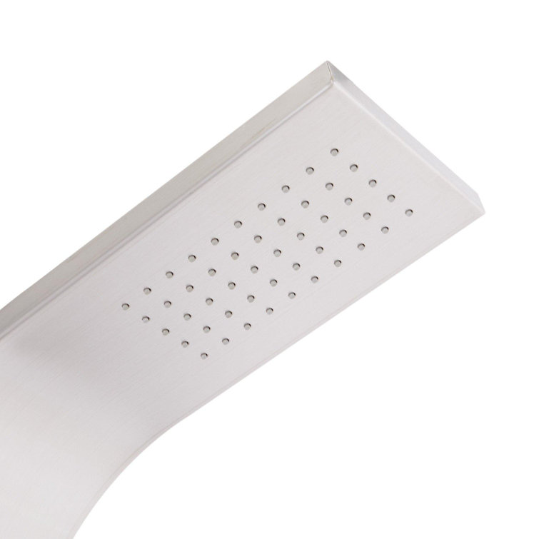 Alvin Stainless Steel Outdoor Shower Panel with Bamboo Tray