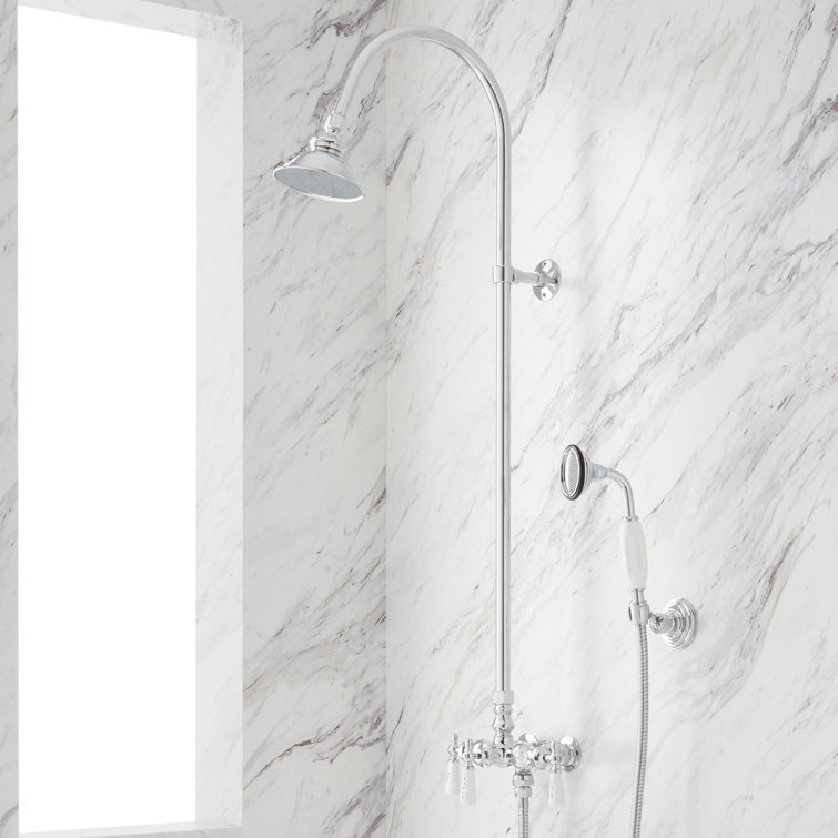Chrome Multi-Head Rain Shower System with Handheld