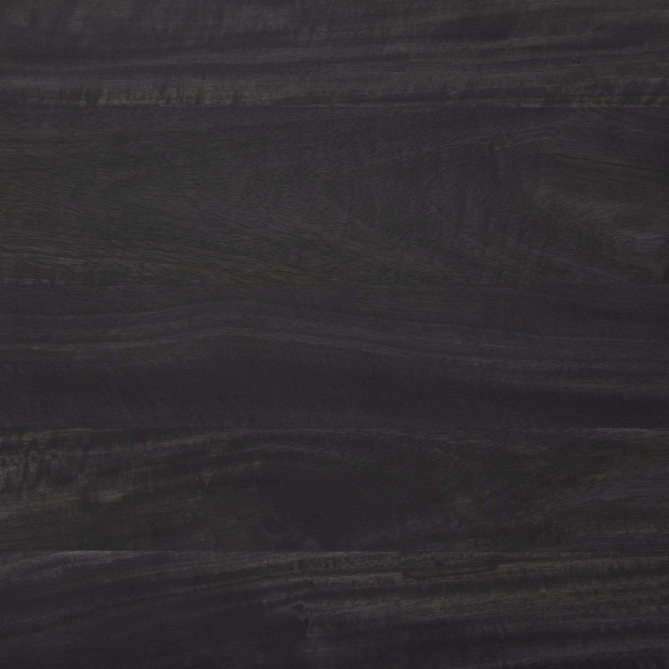 Black Mango Wood and Cane Left-Side Nightstand