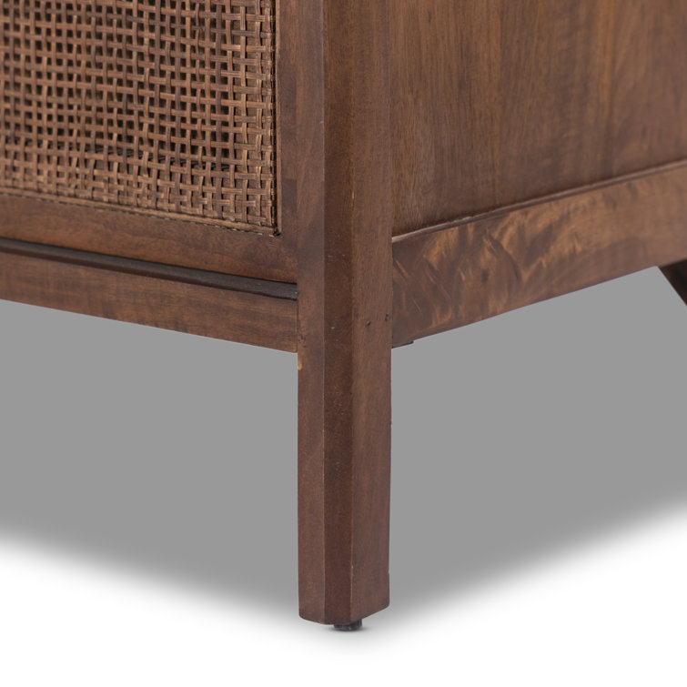 Brown Wash Coastal 9-Drawer Dresser with Cane Front