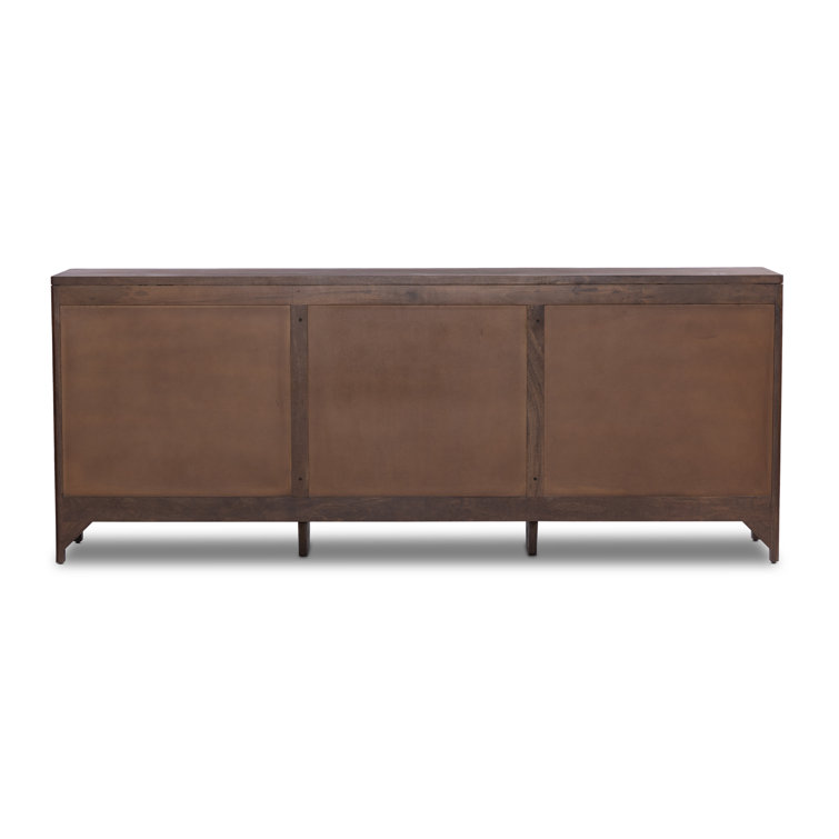 Brown Wash Coastal 9-Drawer Dresser with Cane Front