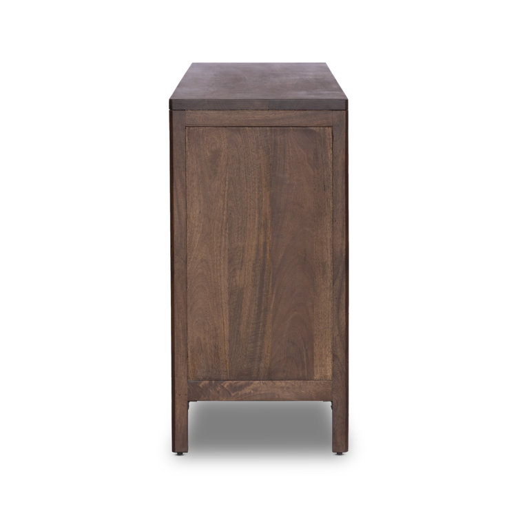 Brown Wash Coastal 9-Drawer Dresser with Cane Front