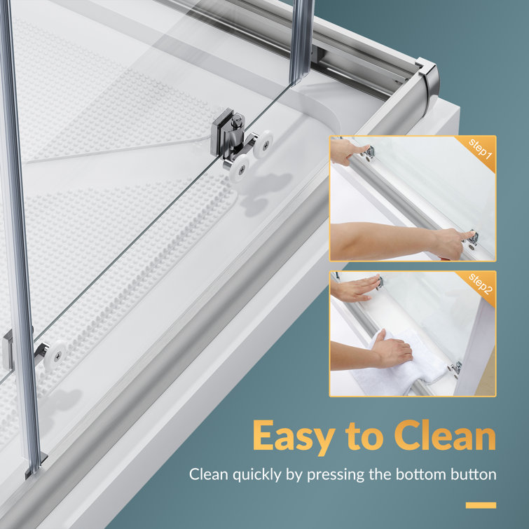 Elegant 34 x 34 x 72 inch Brushed Nickel Corner Shower Enclosure with Clear Glass