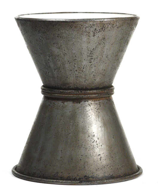 Rustic Zinc Hourglass Iron Accent Stool