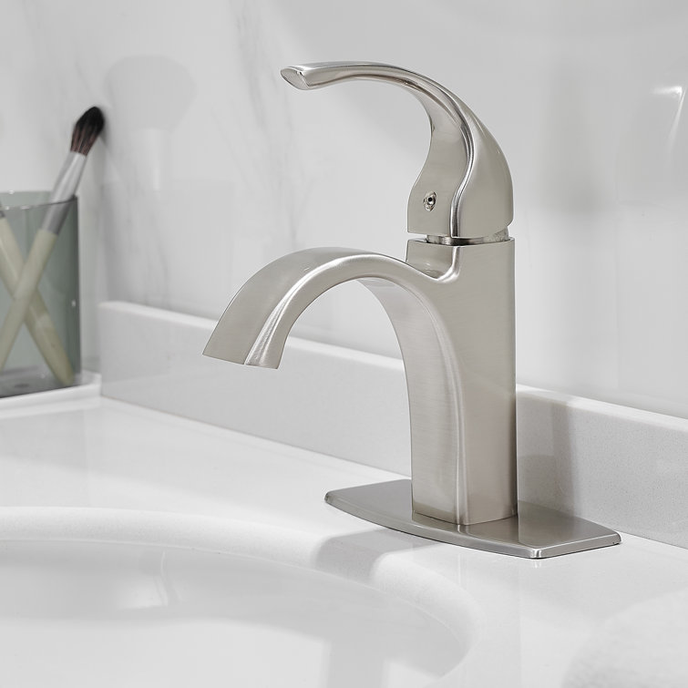 Brushed Nickel Single Handle High Arc Bathroom Faucet