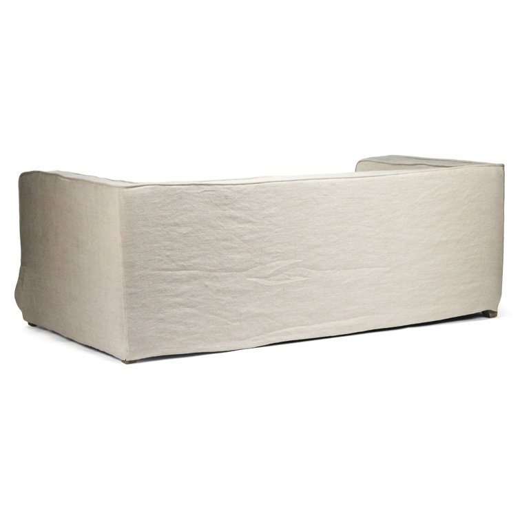 Vardon Gray Tufted Cotton Blend Sofa with Removable Cushions