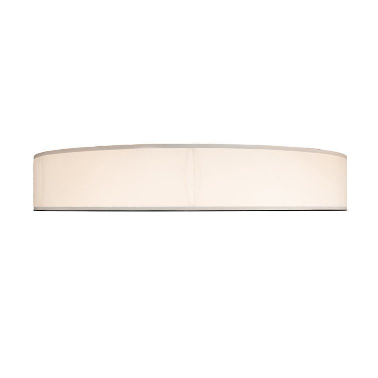 Timeless Bronze 8-Light LED Flush Mount with White Fabric Shade