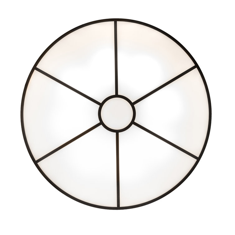 Timeless Bronze 8-Light LED Flush Mount with White Fabric Shade