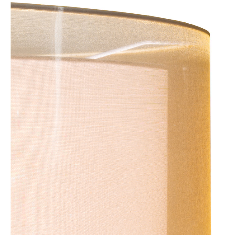 Antique Brass and Beige Drum LED Flush Mount