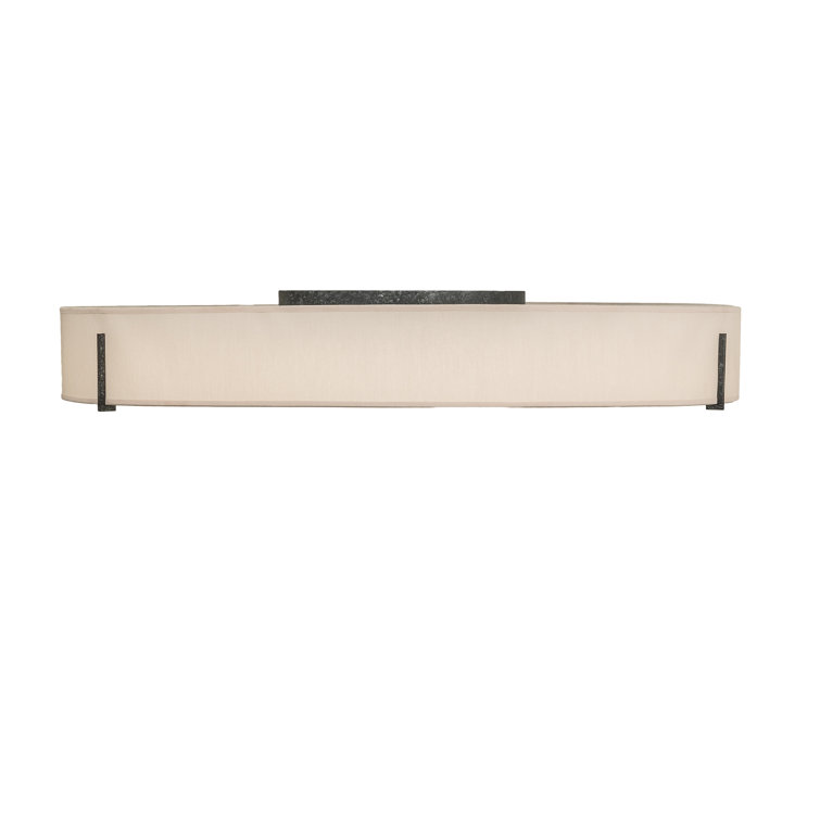 Beige and White Glass LED Drum Flush Mount