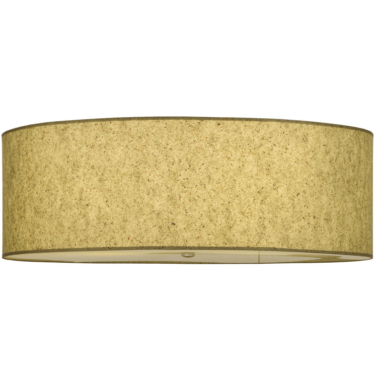 Sage Textrene and Natural Aluminum Drum LED Flush Mount
