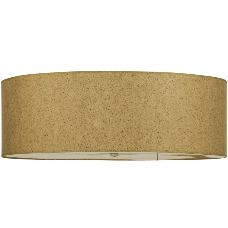 Sage Textrene and Natural Aluminum Drum LED Flush Mount