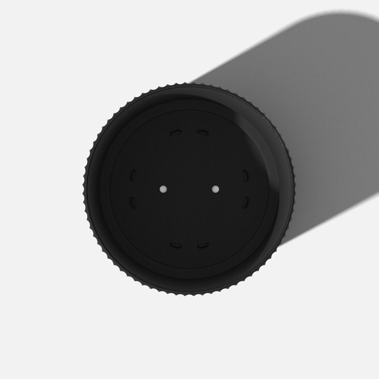 Demi 20" Black Plastic-Stone Round Planter Set - 2 Pack