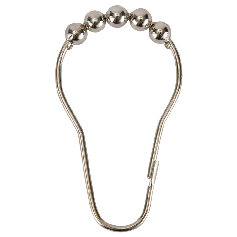 Chrome Beaded Moisture-Proof Shower Curtain Hooks