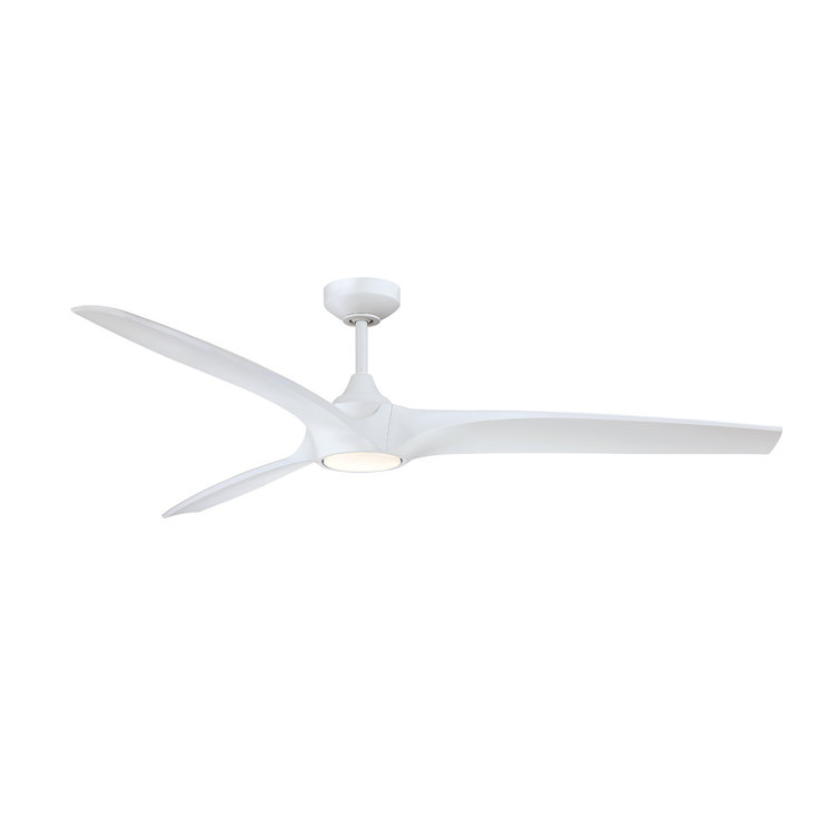 White 60'' Ceiling Fan with LED Light and 3 ABS Blades