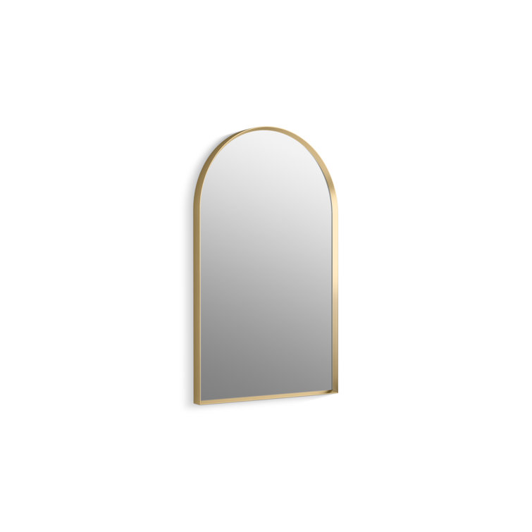 Moderne Brushed Gold 32" x 20" Arch Bathroom Mirror
