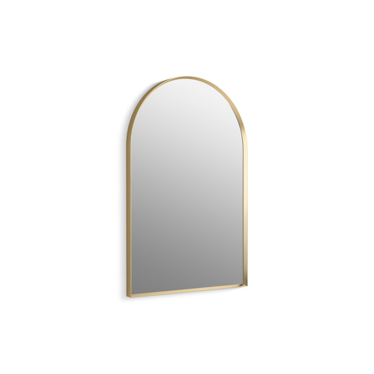 Moderne Brushed Gold 36" x 24" Arch Bathroom Mirror
