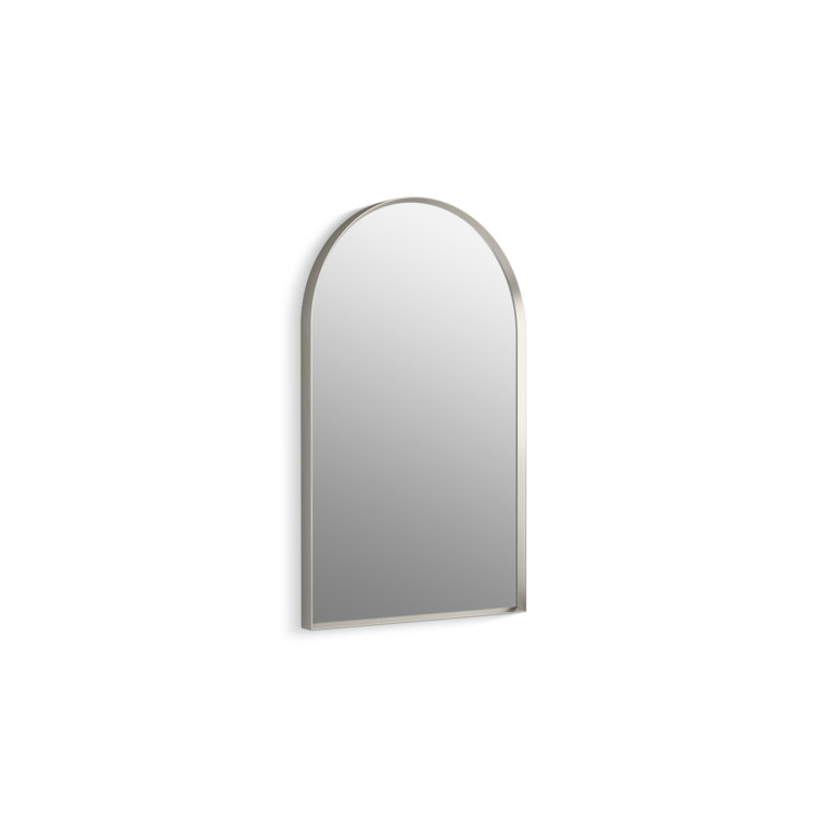 Essential 20" x 32" Brushed Nickel Arch Framed Mirror
