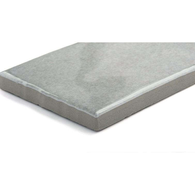 Passion 3" x 8" Glossy Gray Porcelain Wall Tile